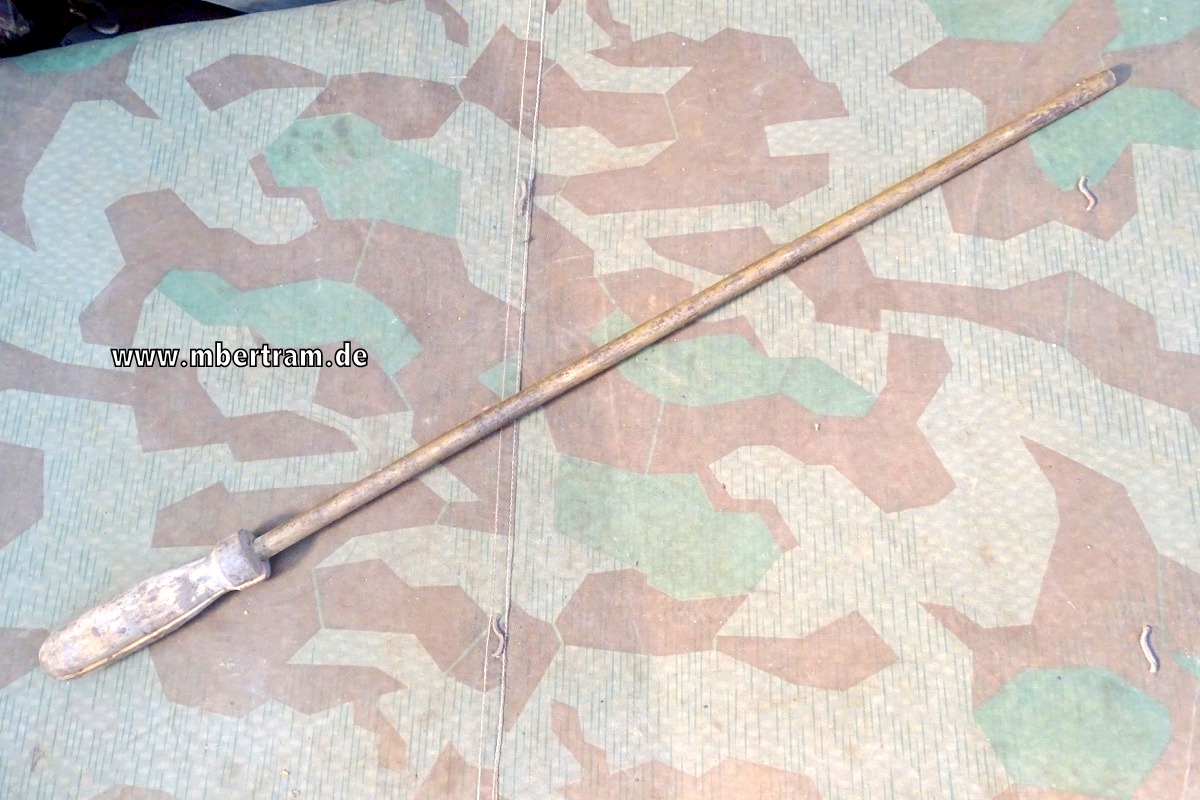 Großer Putzstock für schweres MG oder kleine Kanone, Bürstengewinde 8mm