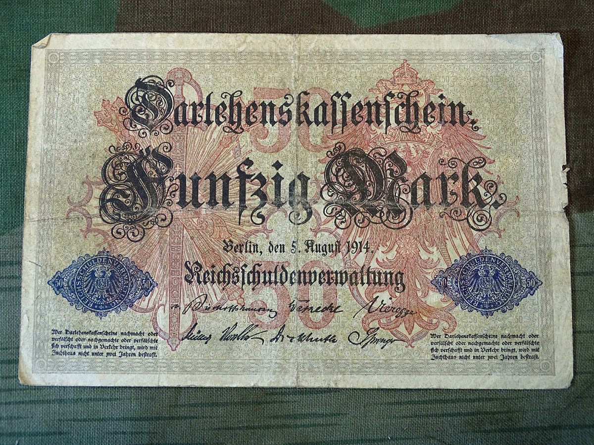 Dahrlehnskassenschein über 50 Reichsmark, 1914,  deutsches Kaiserreich