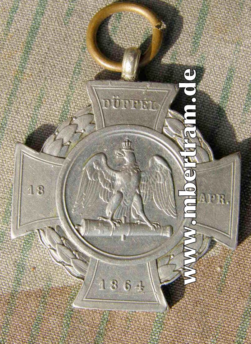 Erinnerungskreuz "Düppel" 1864 weiße Bronze, ohne Band