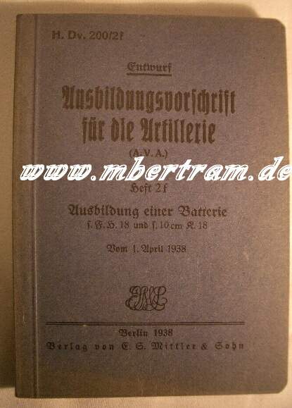 Ausbildungsvorschrift für die Artillerie, 2f, l.F.H 18, 10cm K.