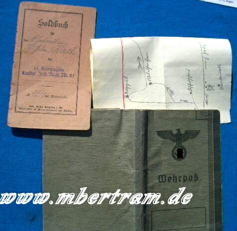 Wehrpass 2. WK, Kriegsgefangenen Bau u. Ers. Btl. 38, Bitsch
