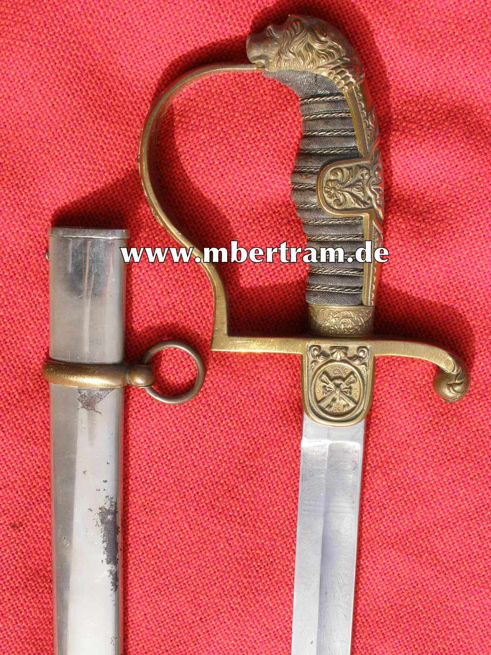 Kavallerie oder Artillerie Löwenkopf Offizierssäbel, um 1870