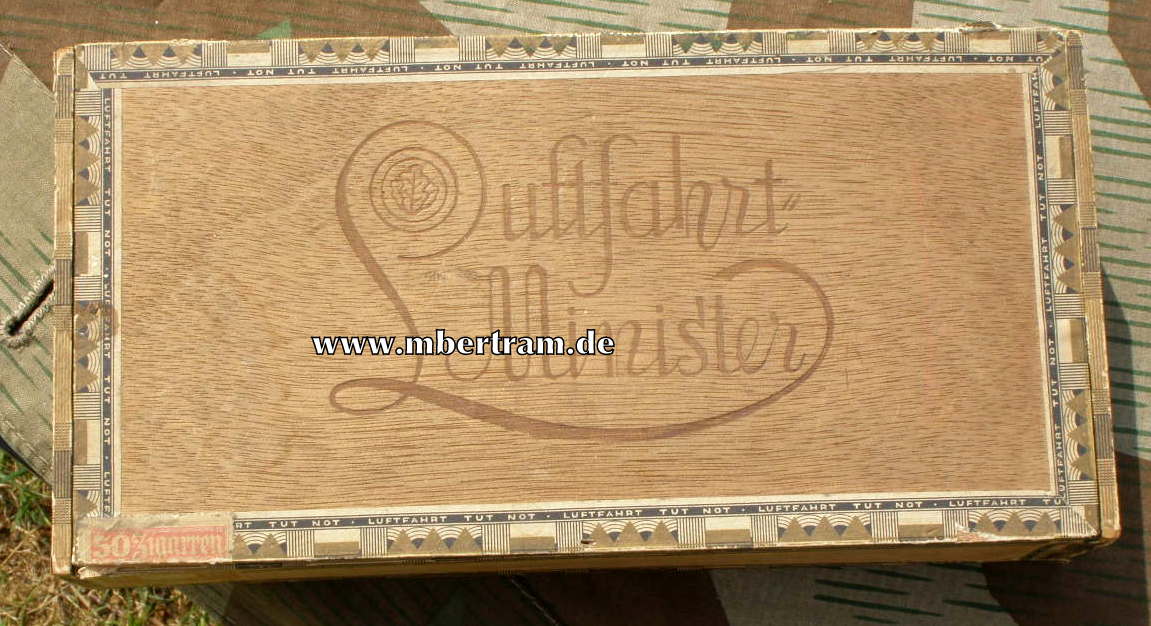 Zigarren Kiste, 50 Stück "Luftfahrt Minister" um 1933