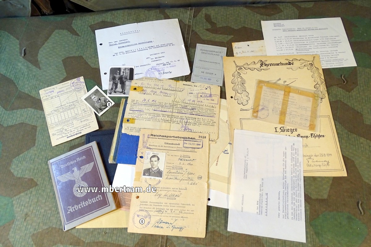19754-1 Dokumentennachlass mit Urkunde Sportabzeichen für Versehrte etc.