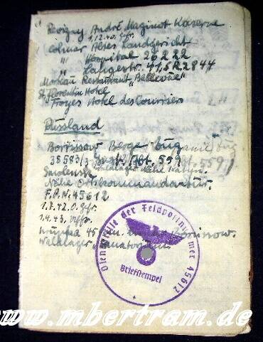 1005-13 Dokumente Pz.- Bergezug: Soldbuch, Verleihungs Urkunden