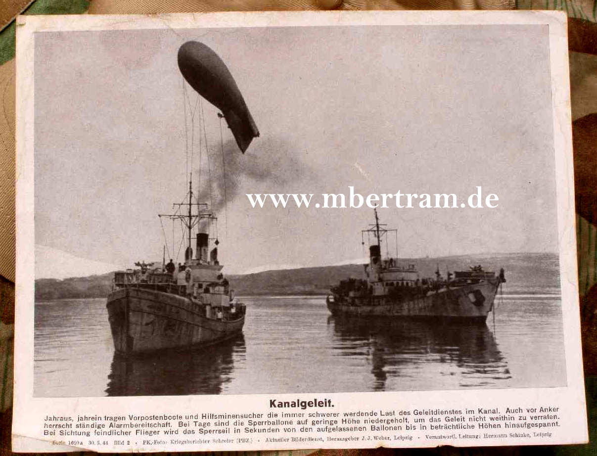 Kanalgeleit, Vorpostenboote, Hilfsminensucher m. Sperrbalon