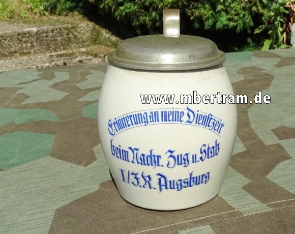 Wehrmacht Regimentskrug Nachrichten Zug u. Stab 1. Inf. Rgt. Augsburg