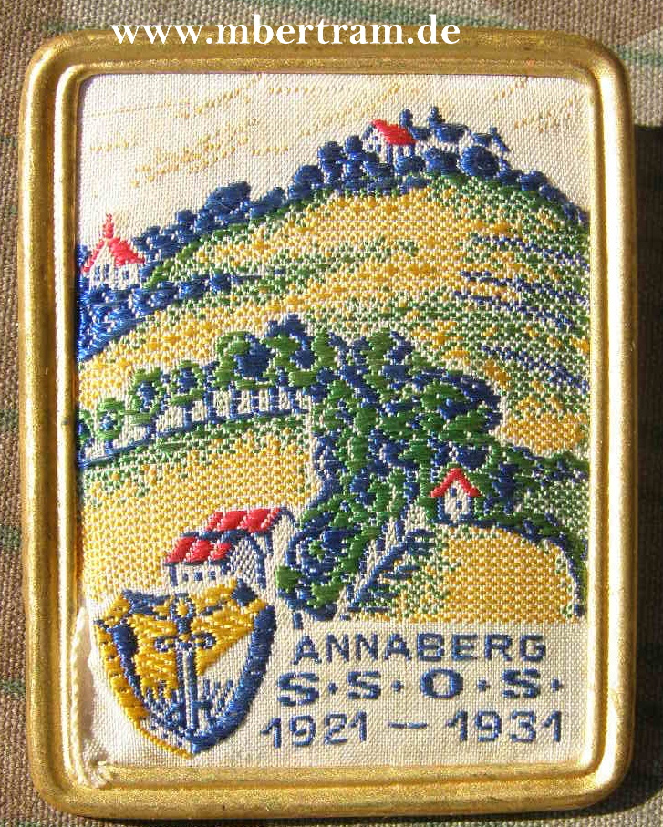 Annaberg, S.S.O.S. 1921-1931, Stoff im Metallrahmen
