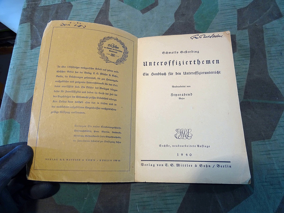 Unteroffizierthemen, ein Handbuch für den Unteroffiziersunterricht 1940. 