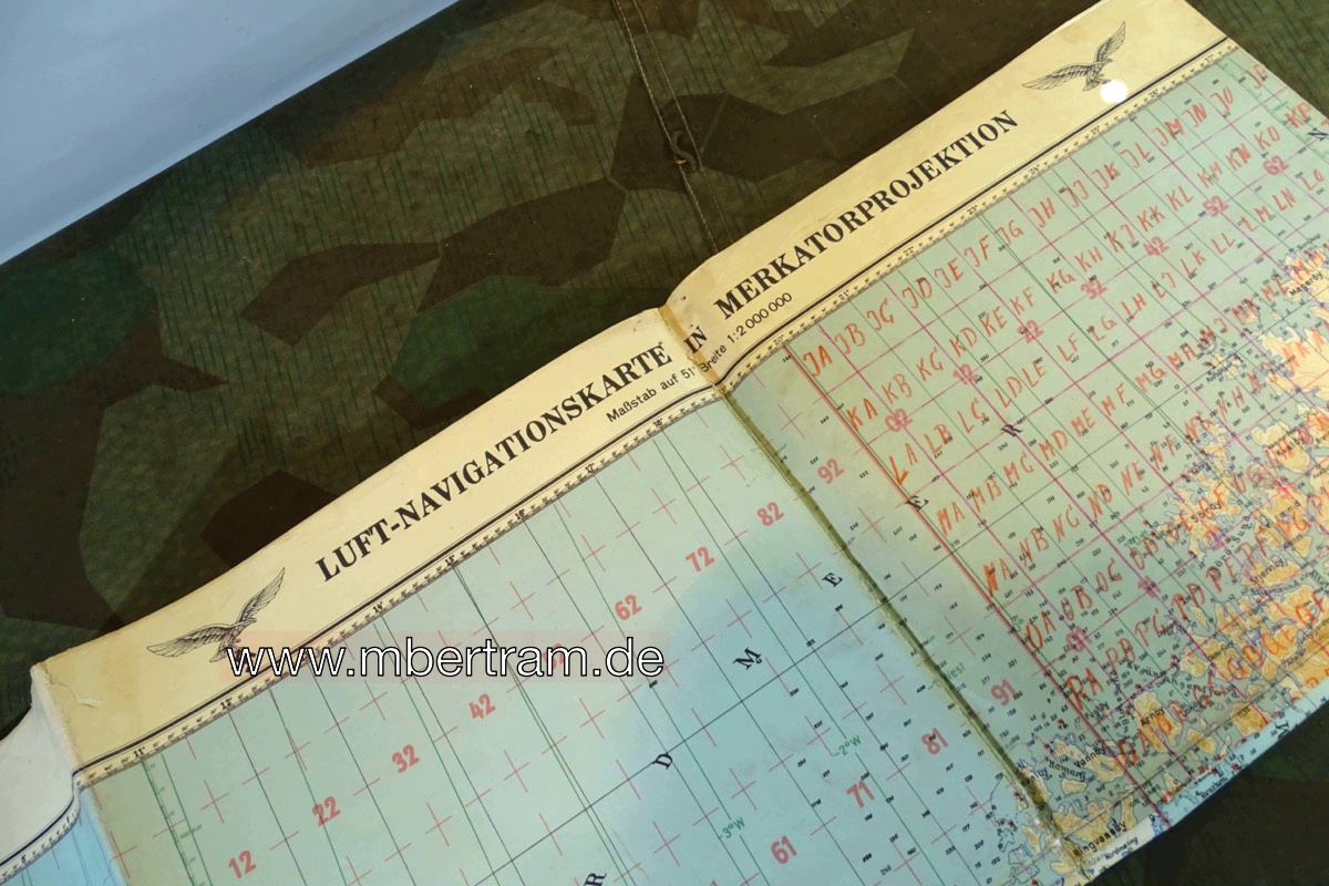 Luftwaffe Navigationskarte RLM 1940, Norwegen, Narvik, Trömsö, Hammerfest