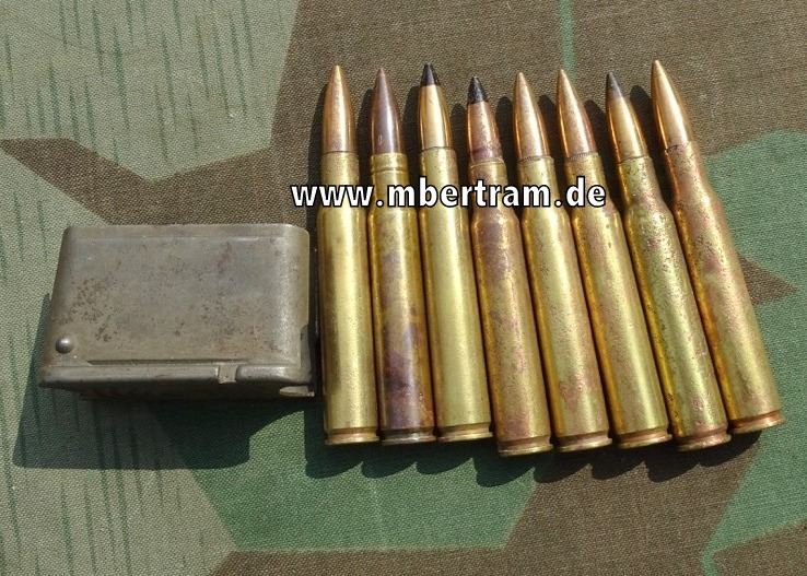 8 x US 30-06 Hst.: WRA 42, DEN 43, Clip, wie abgesprochen reduziert um 5 Euro