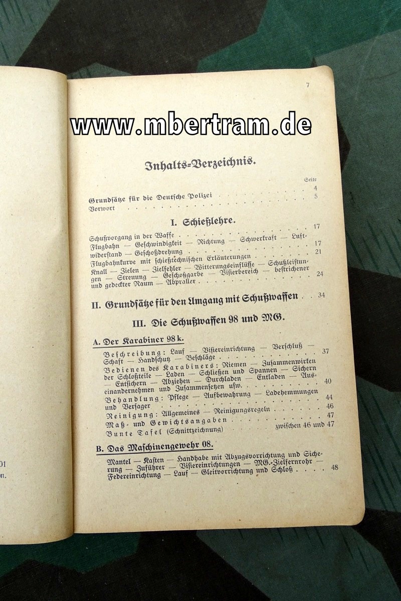 Dienstanweisung: Waffentechnischer Leitfaden für die Ordnungspolizei, 1940, SELTEN