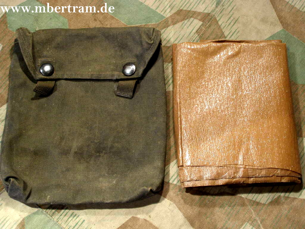 WH Gasplanen Tasche, Gasplane, feldgrauer Stoff, um 1944