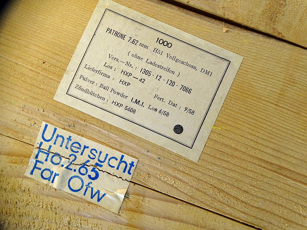 Sehr frühe Bundeswehr Munitionskiste für MG 42 Munition cal. 7,62, 1958