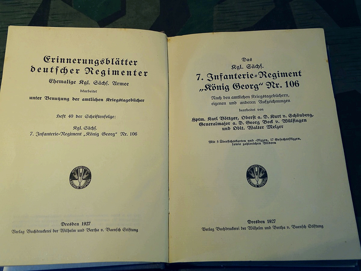 Großes Schmuck Besitz Zeugnis Eisernes Kreuz 2. Klasse 1914 , 12. Kp. 7.Kgl. sächsischen Inf Rgt. König Georg No.106 mit Regimentschronik Großes Schmuck Besitz Zeugnis Eisernes Kreuz 2. Klasse 1914 , 12. Kp. 7.Kgl. sächsischen Inf Rgt. König Georg No.106 mit Regimentschronik