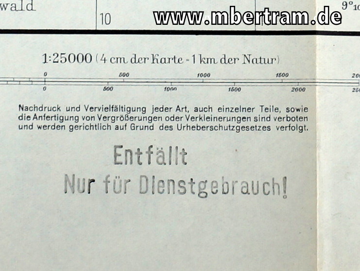 Dienstkarte Preussen Provinz Hessen-Nassau