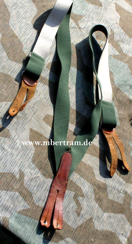 Wehrmachts Hosenträger, Aussen grün, Innen weiss