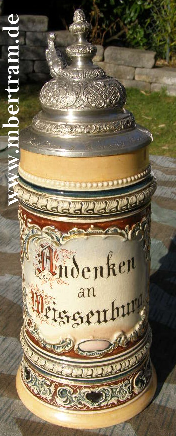 Reservistenkrug" Andenken an Weissenburg" 1903