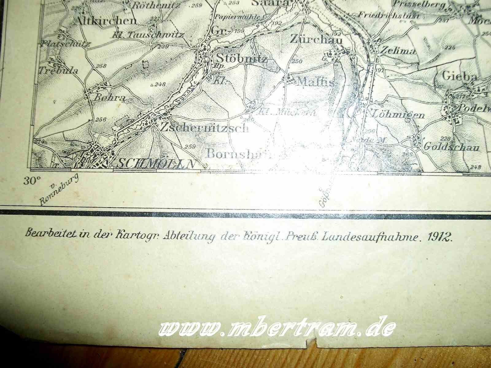 Landkarte für das Kaisermanöver 1912, 1:100000