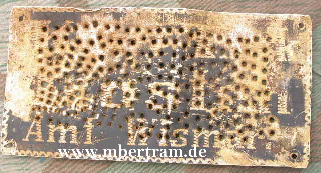 Selbst gefertige Kartoffelreibe aus Kriegsgefangenenlager