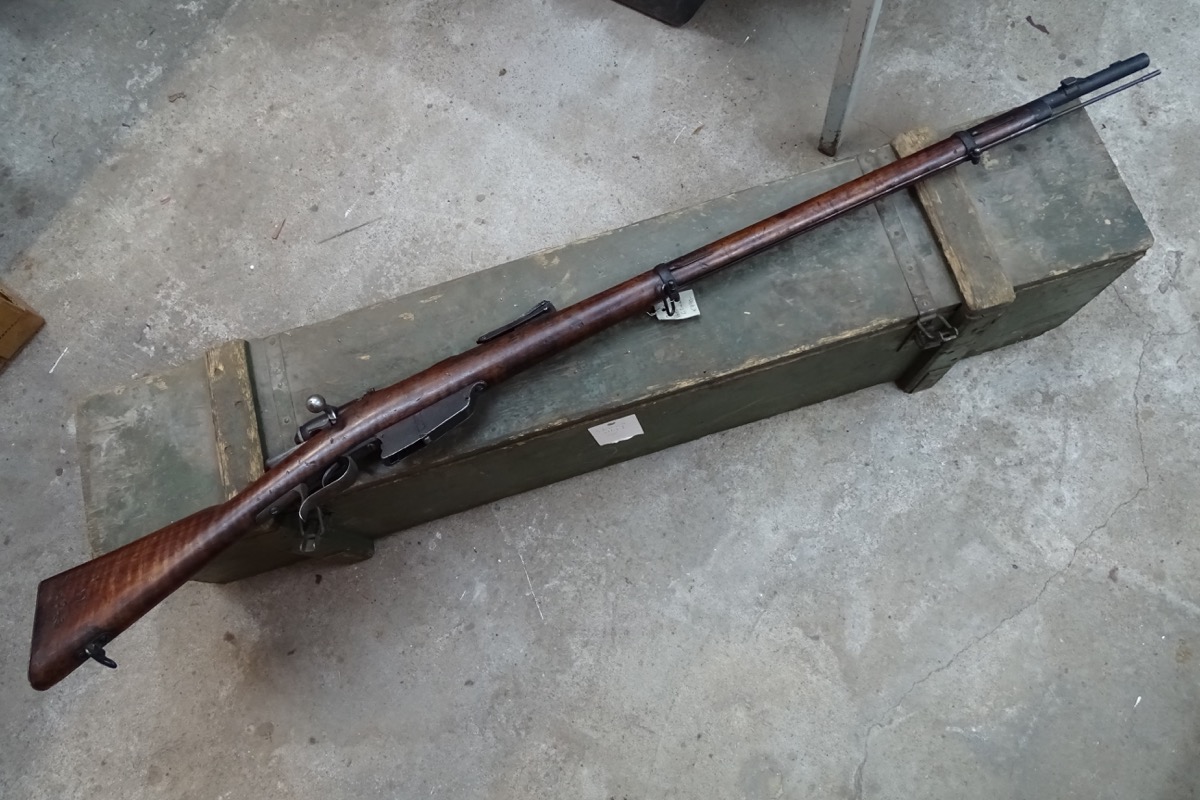 Deko Vetterli Vitali Gewehr, 6,5mm Carcano, Beschriftet : Torre Anunziata 6,5 mm 1879, selten im Han