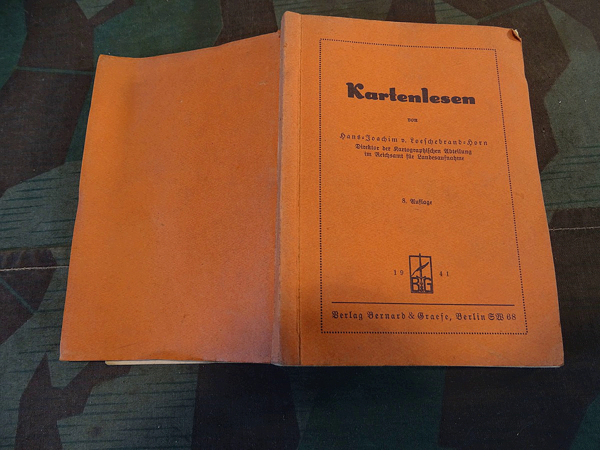Dienstanweisung / Lehrbuch: Kartenlesen 1941, aus Nachlass eines Flak Wachtmeisters der Luftwaffe
