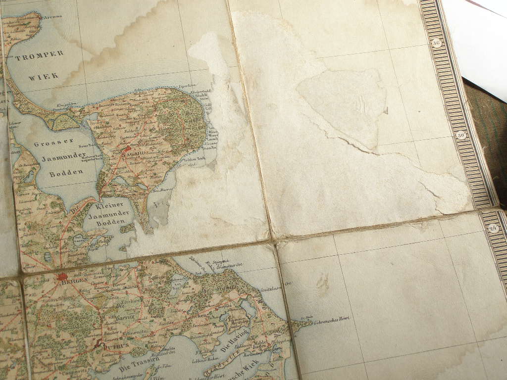 Landkarte, Leinen, Neu Vorpommern und Insel Rügen, 1874