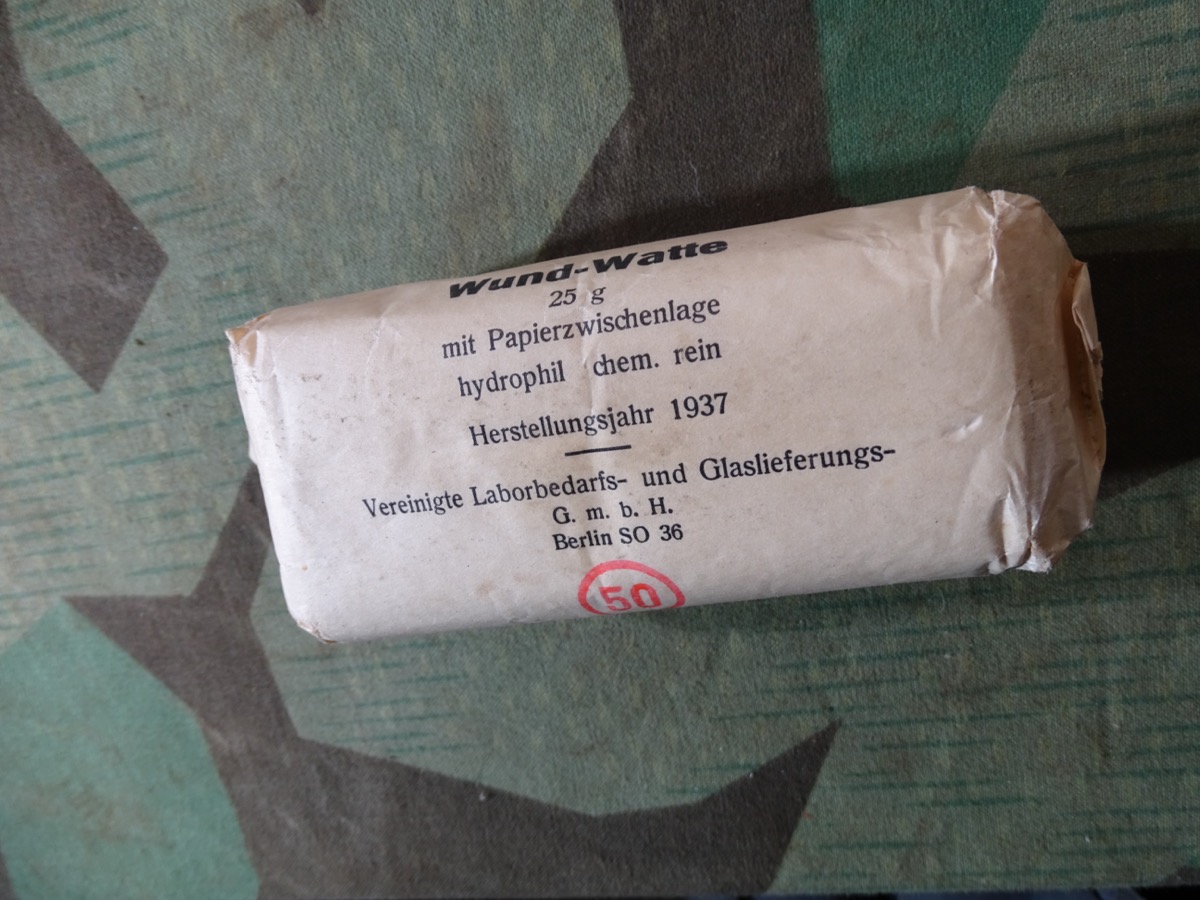 25 Gr. Wundwatte 1937, Vereinigte  Laborbedarfs- u Glaslieferungs GmbH Berlin 