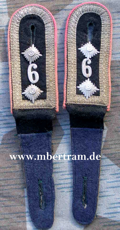 Paar Schulterklappen, Oberfeldwebel, Panzer Rgt. 6