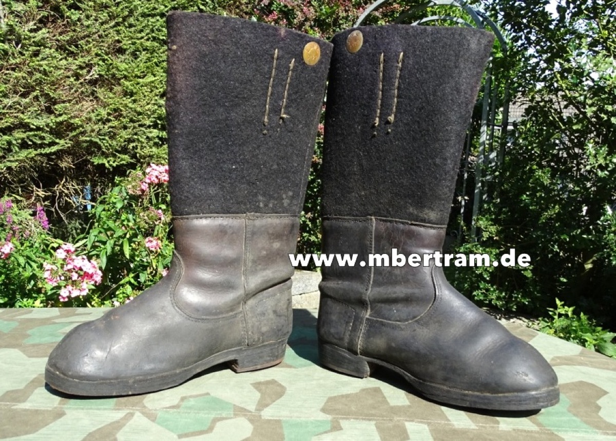 Wehrmacht Winterstiefel, Mannschaften, 1944, Filzschaft Gr. ca 43/44.