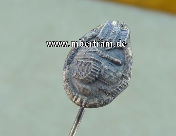 Miniatur Panzerkampfabzeichen in Silber, Buntmetall Abzeichen, 16,5mm