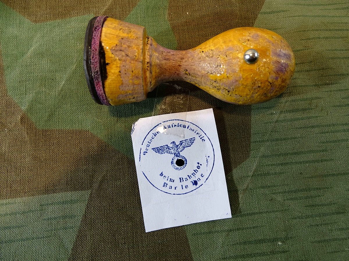 Original Gummistempel Deutsche Aufsichtsstelle beim Bahnhof Bar Le Duc ( Frankreich ) 