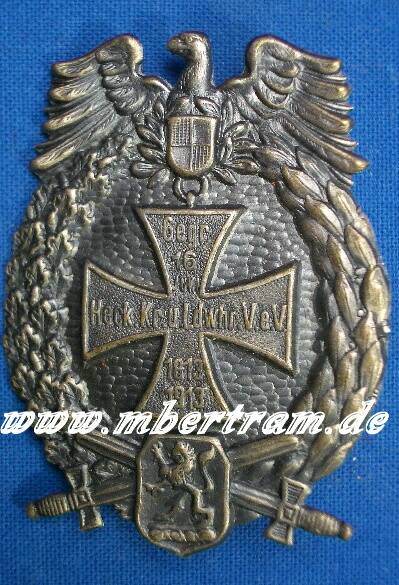 Abzeichen: Heck.Kr. u.Landwehrverein e.V. 1813-1913