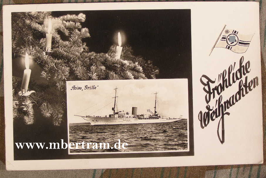 Postkartenfoto der Hitlerjacht " Aviso Grille ", 1938