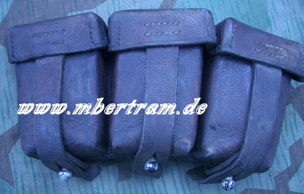 Luftwaffe: Braune K98 3er Munitionstasche Kroymann HH 1939