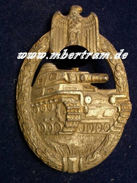 Panzerkampfabzeichen in Silber, Feinzink, halbhohl, Wuster