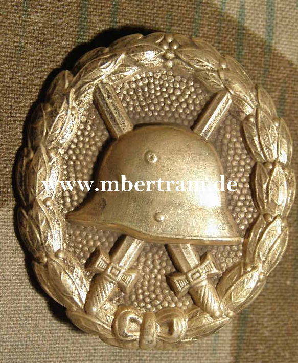 1. Weltkrieg Verwundetenabzeichen in Gold Buntmetall