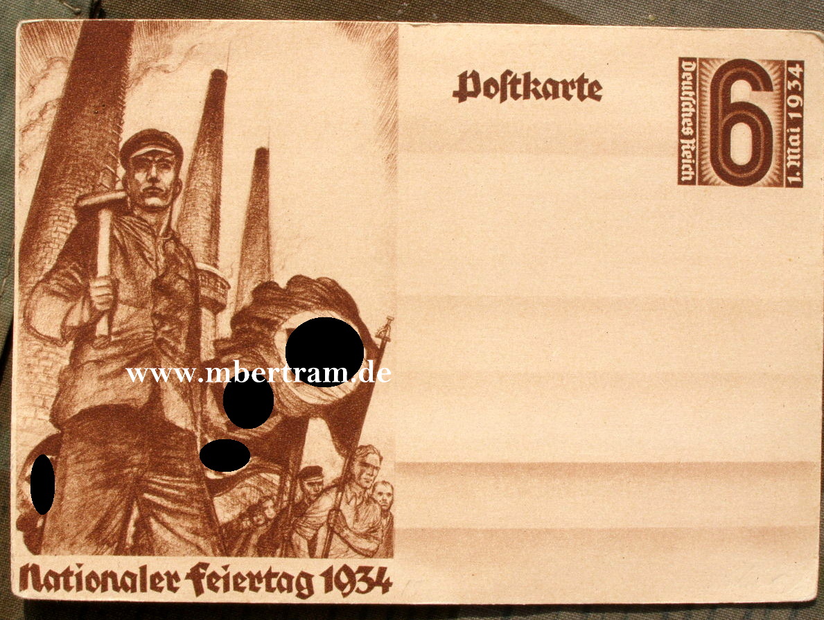 Propaganda Postkarte, Nationaler Feiertag 1934, ungelaufen