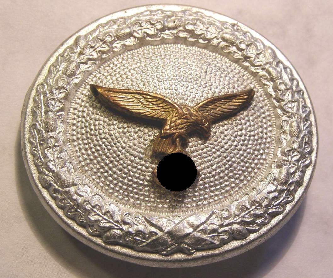 Replik: Luftwaffe Feldbindenschloss, Alu., mit vergold. Adler