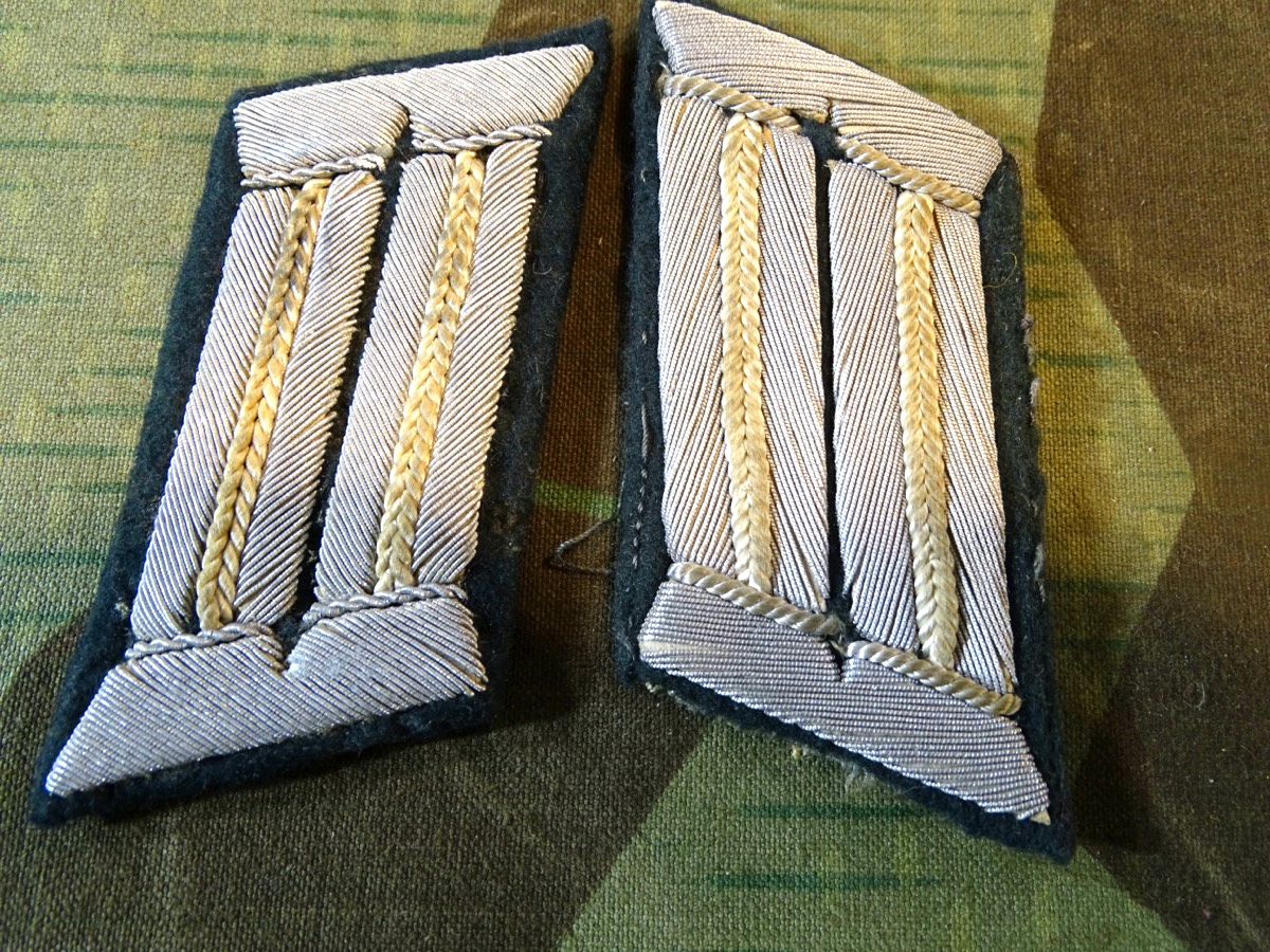 Paar Kragenspiegel Offizier Infanterie Wehrmacht Heer, getragen