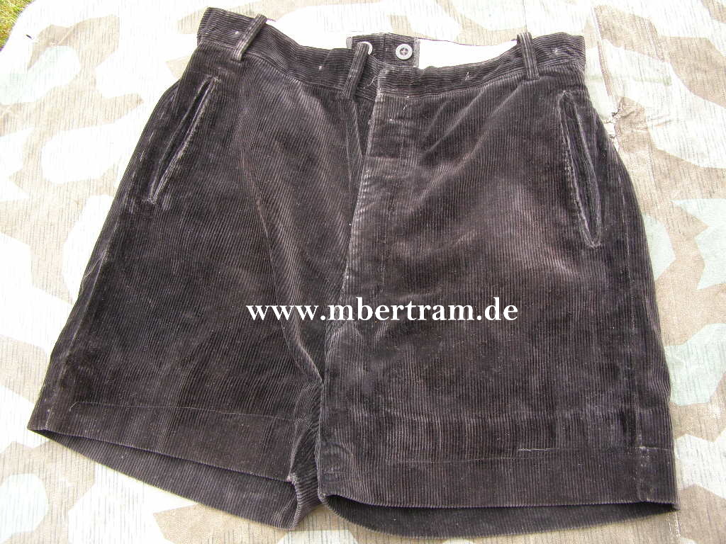 Kurze Hose der HJ / DJ, schwarzer Cord, RZM Etikett