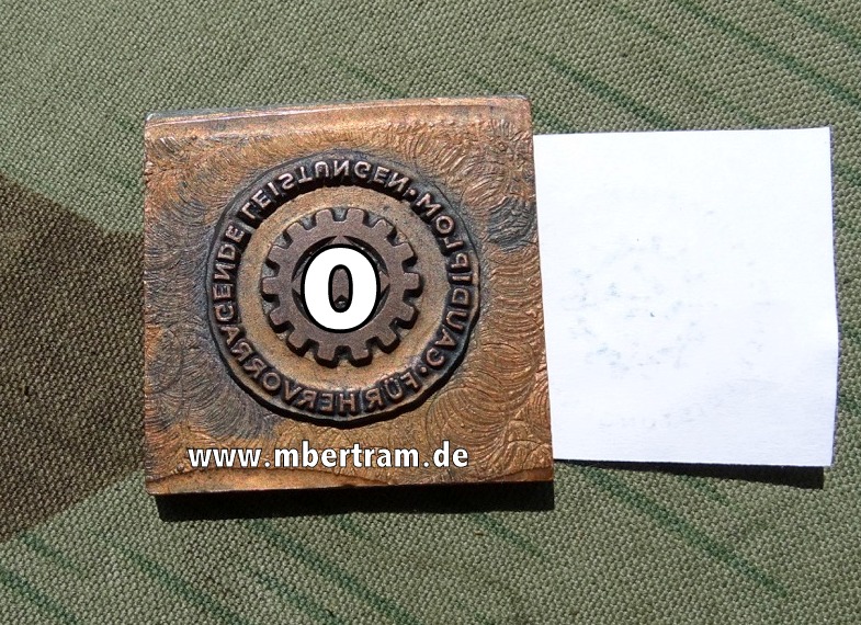 Original DAF Stempelplatte " Gaudiplom für hervorragende Leistungen "