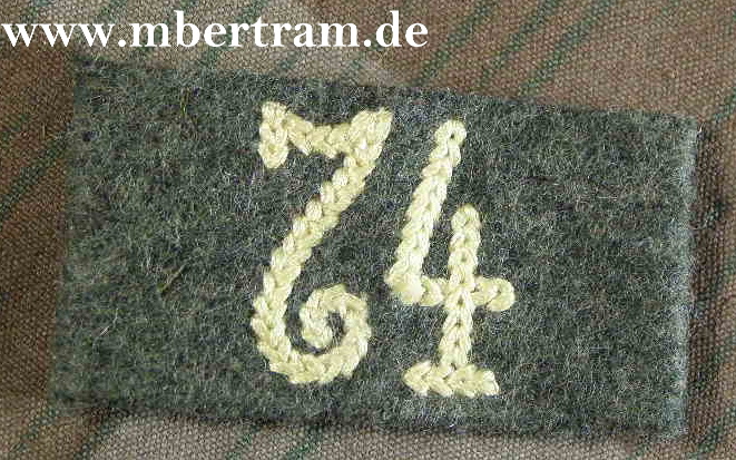 WH Schulterklappen Aufschub Nachrichten Regiment 74