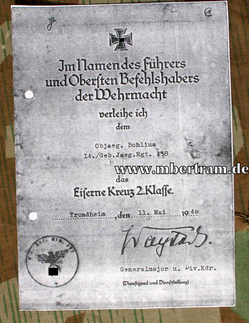 12034-34 1957er Nachlass eines Deutsches Kreuz in Gold Trägers