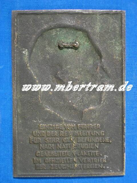 Relieffkopf v. A. Hitler offizielles Reichszeugmeisterei Muster