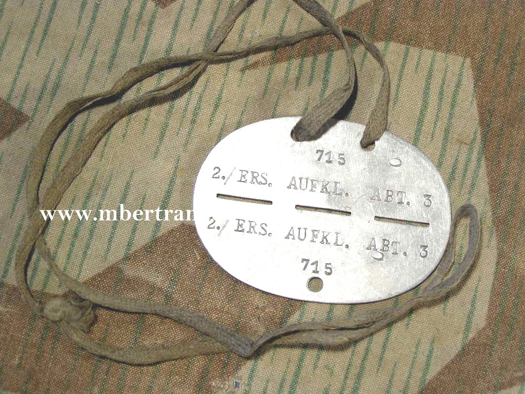 Erkennungsmarke Wehrmacht 2.Ers.Aufklärungs Abt.3