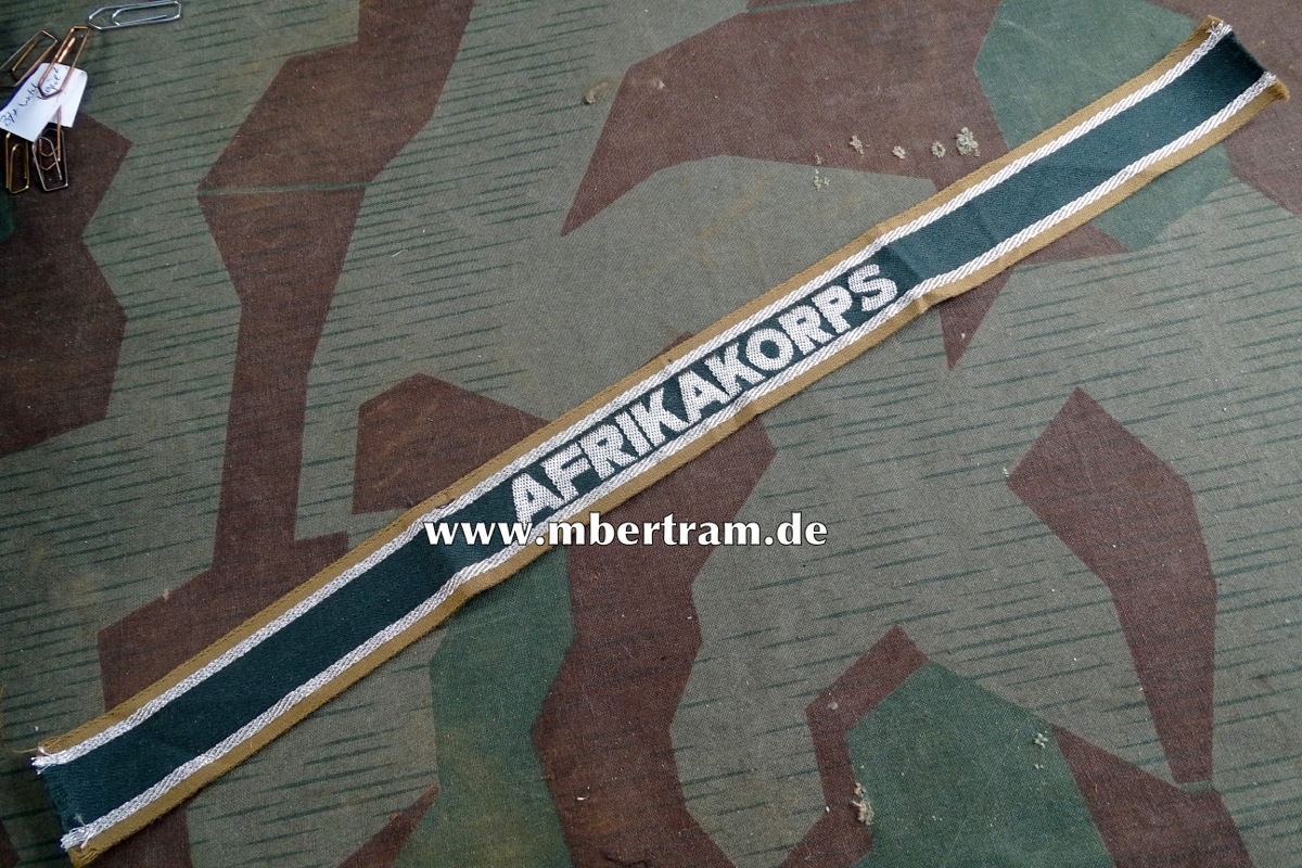 Replik: Wehrmacht Ärmelband "Afrikakorps" , sehr gute Fertigung um 1970.