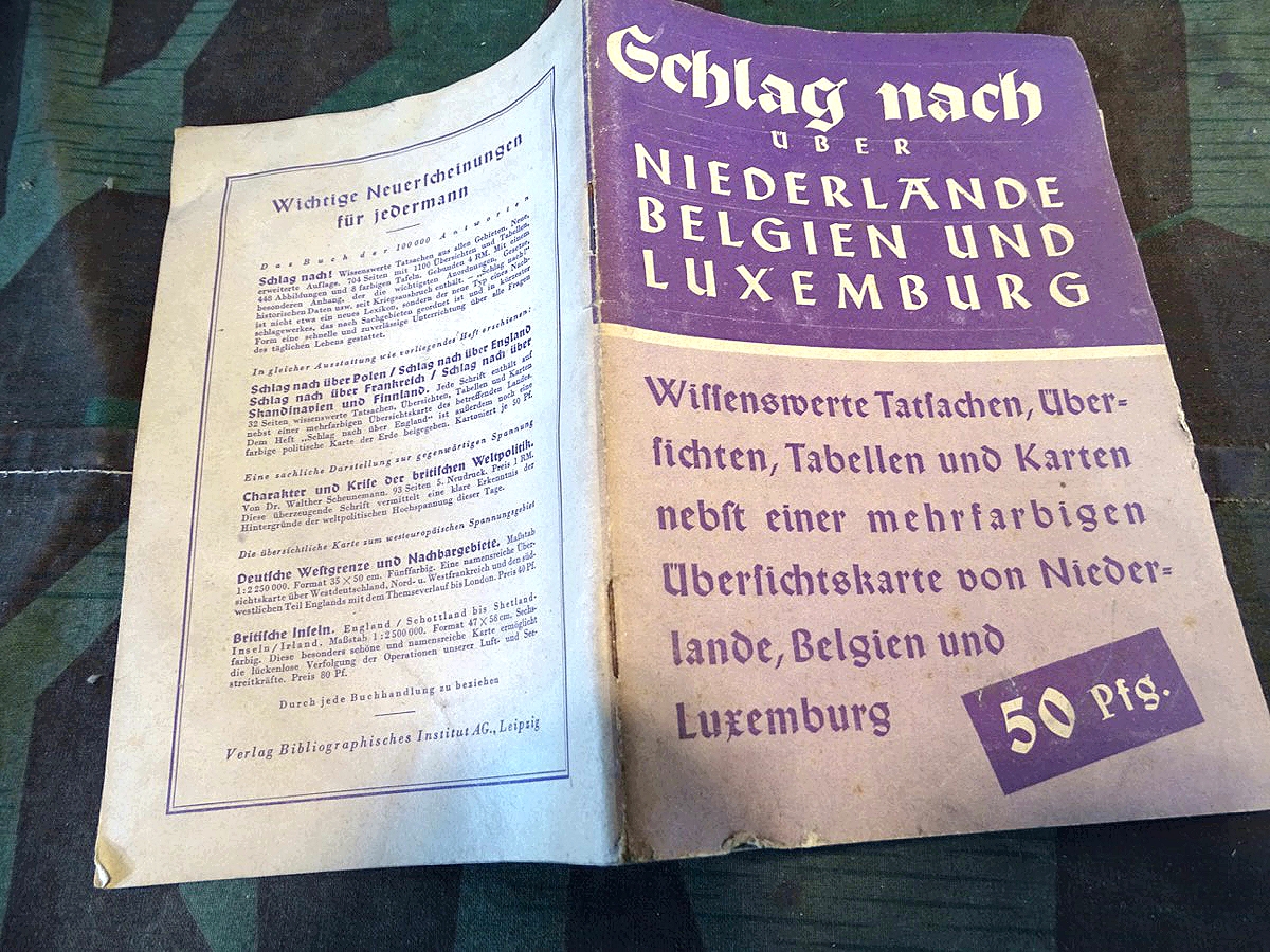Schlag nach über Niederlande, Belgien und Luxemburg, Soldaten Information aus Landser Nachlass. Um 1940
