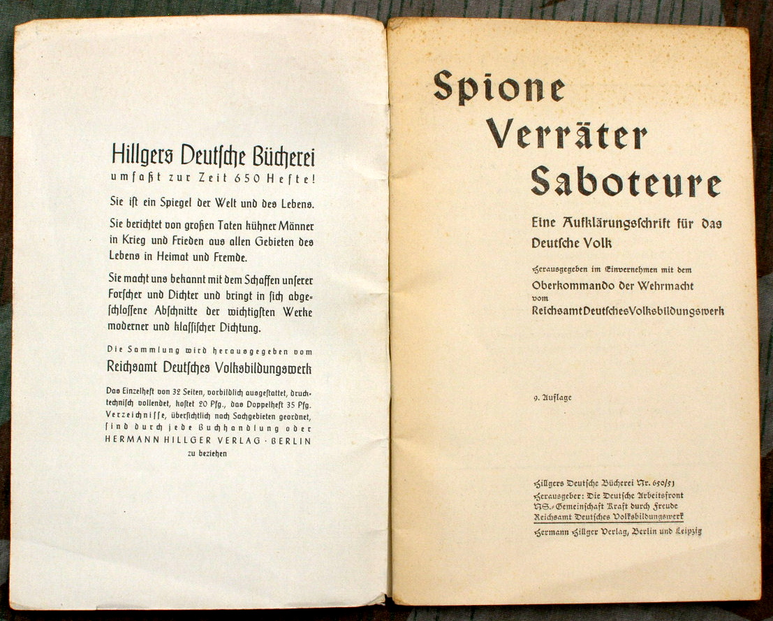 OKW: Spione, Verräter, Saboteure , 1938