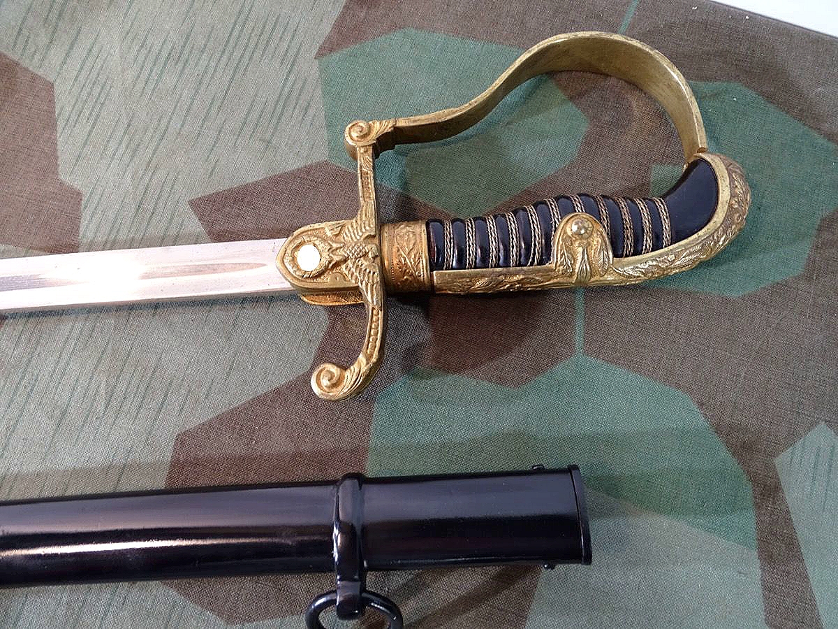 Heeresoffizierssäbel WKC Solingen, Variante mit kleinem Adler, vergoldet, Zustand 1-